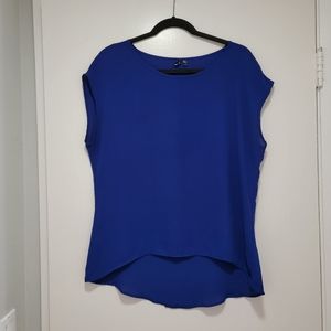 Women's XL royal blue sleeveless high low top